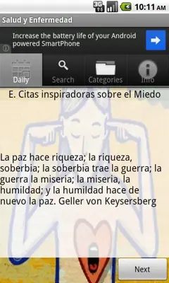 Salud y Enfermedad android App screenshot 1